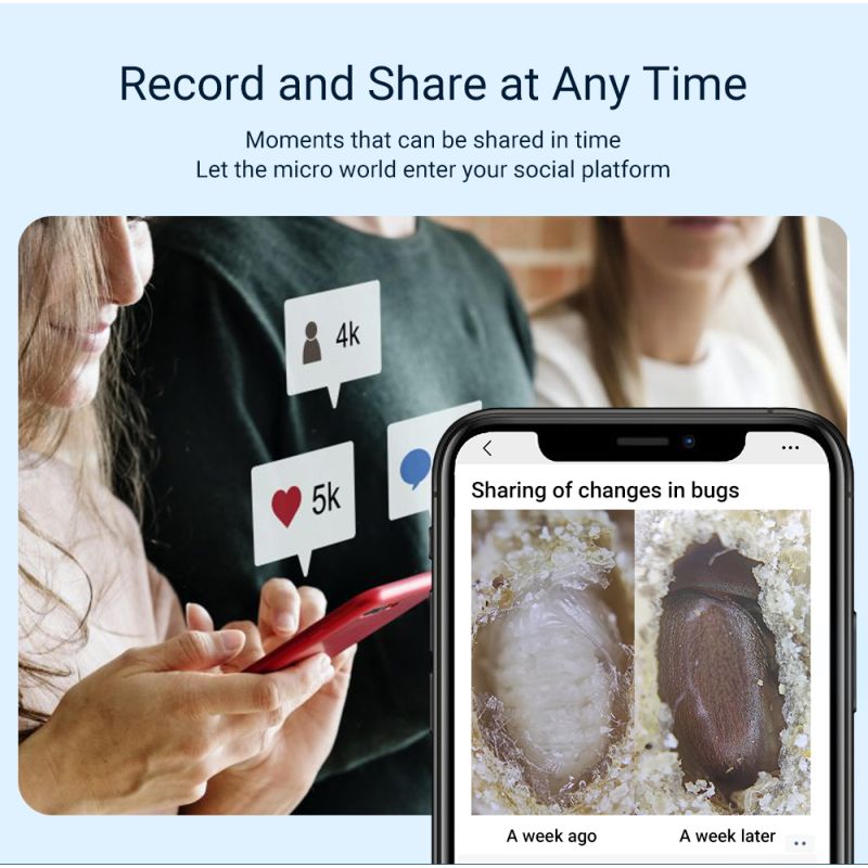 Lente de microscopio de aumento APEXEL 200X con lentes macro de microbolsillo de luz LED móvil CPL para iPhone Samsung todos los teléfonos inteligentes