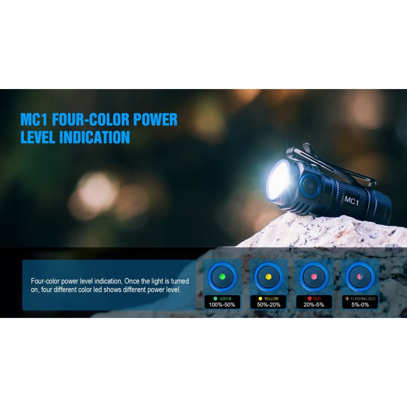 TrustFire MC1 Baton XP-L HI 1000 LUMENS LED Mini EDC Flashlight Llavero Antorcha