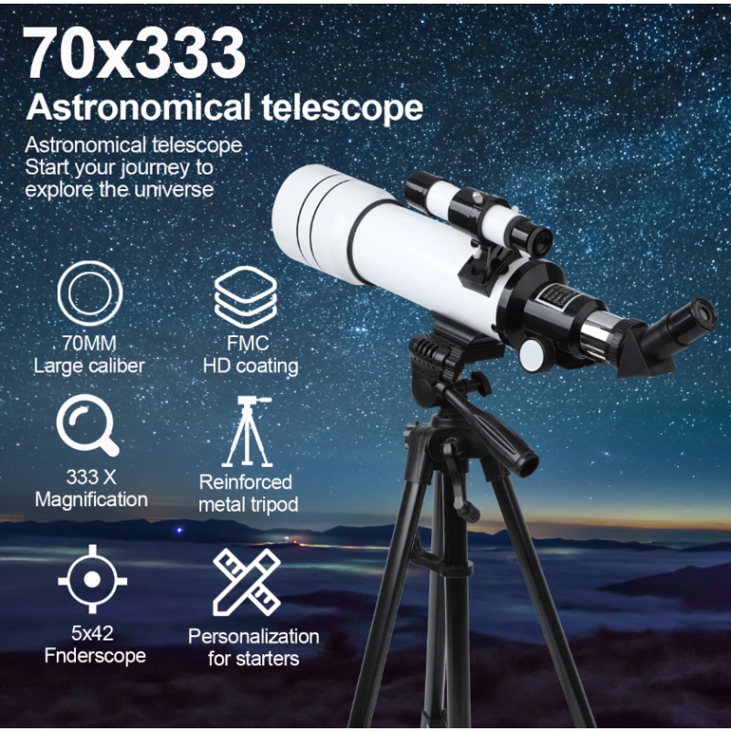 Bossdun 333X Telescopios astronómicos profesionales para que los niños vean el universo Luna Estrellas Monocular del espacio profundo