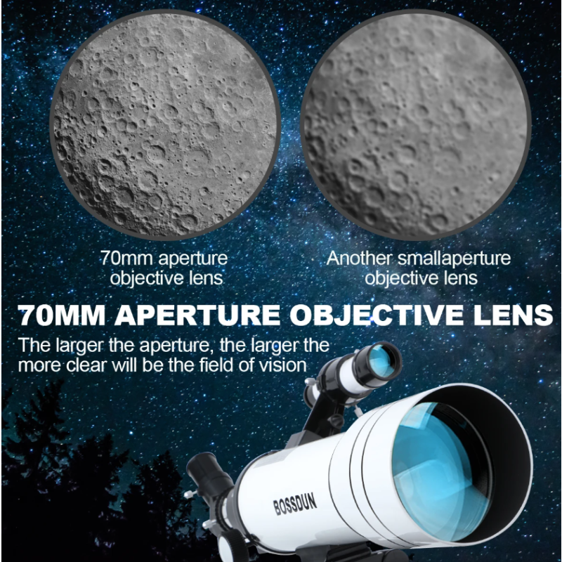 Bossdun 333X Telescopios astronómicos profesionales para que los niños vean el universo Luna Estrellas Monocular del espacio profundo