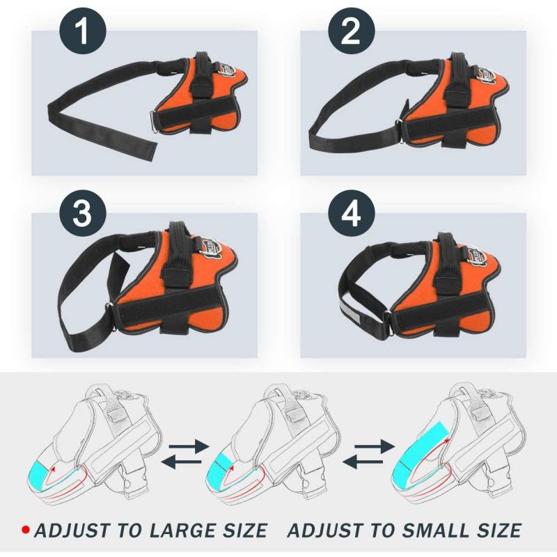 Arnés para perros, chaleco de mascotas ajustable transpirable reflexivo sin tirón con mango para caminar al aire libre