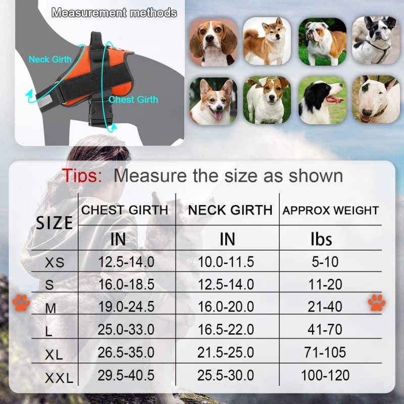 Arnés para perros, chaleco de mascotas ajustable transpirable reflexivo sin tirón con mango para caminar al aire libre