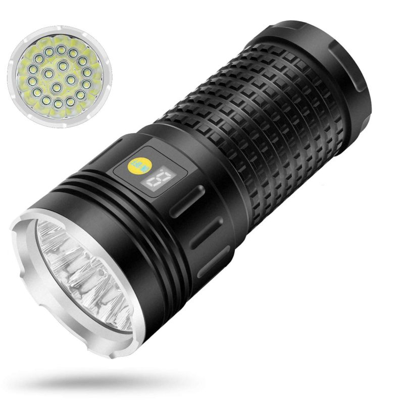 Sky Ray 18xT6 4 Modos 15000 Lumen recargable USB Tipo C Linterna LED