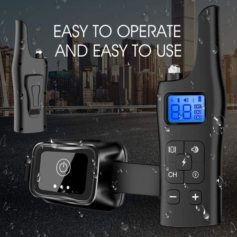 Nuevo collar de entrenamiento eléctrico de 800 m, collar de choque de perro con 3 modo de entrenamiento, collar electrónica de entrenamiento de choque de perros con remoto para perros pequeños grandes grandes