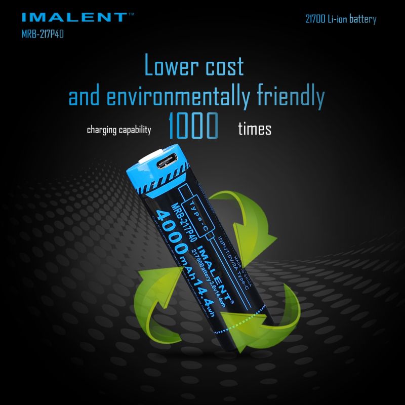 Imalent MRB-217P40 21700 4000mAh 3.6V Tipo-C batería recargable