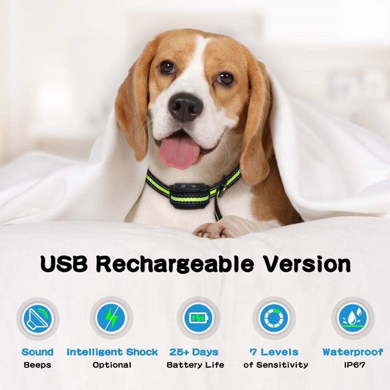 Dispositivo inteligente antiladridos para perros, Collar ultrasónico eléctrico USB para entrenamiento de perros, Collar antiladridos para dejar de ladrar, vibración