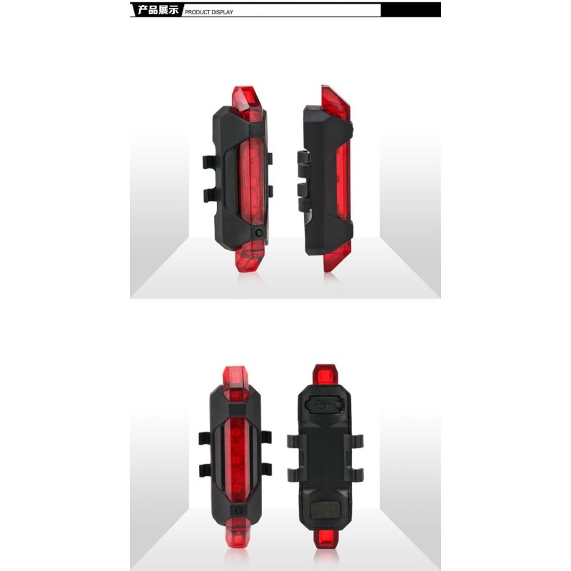 Portátil USB recargable bicicleta trasera seguridad trasera luz luz trasera