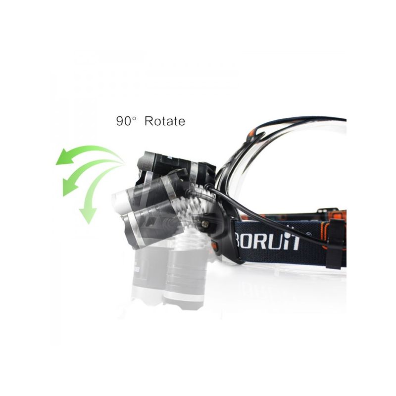 Boruit RJ-3000 LED FIGURARIO T6 Luz blanca y 2 x XPE R5 Luz verde LED Faro