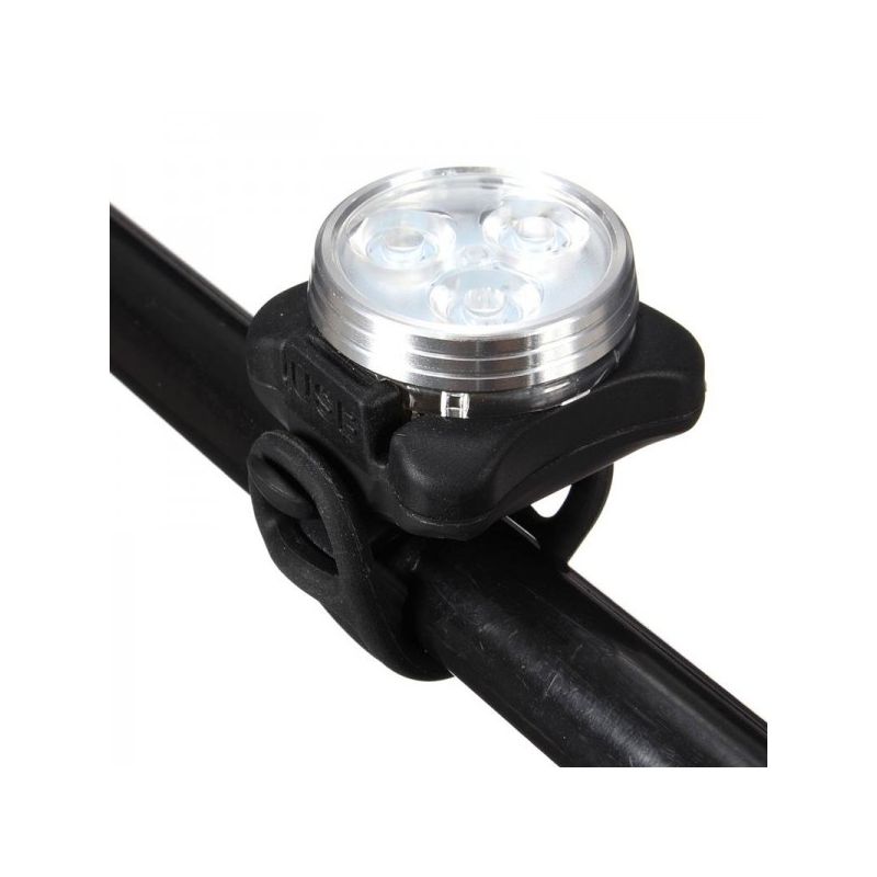 Luz de bicicleta recargable USB HJ-030 3 LED 4 Modos Impermeable Blanco / Rojo Bike Front Light
