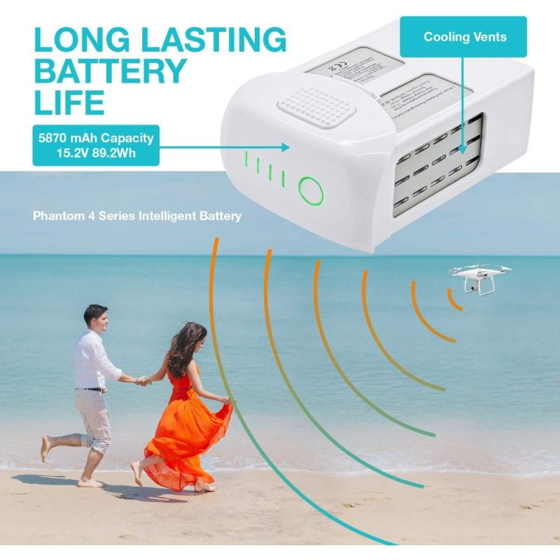 DJI Phantom 4 Series 15.2V 5870mAh 89.2Wh FPV Quadcopter RC Drone Li-Po Batería