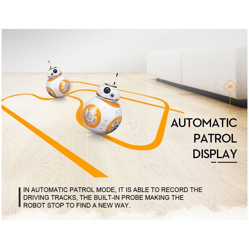 Actualización de 20,5 cm Robot de control remoto BB-8 Ball RC Robot inteligente 2.4G BB8 con figura de acción de sonido BB-8 Juguetes de regalo para niños