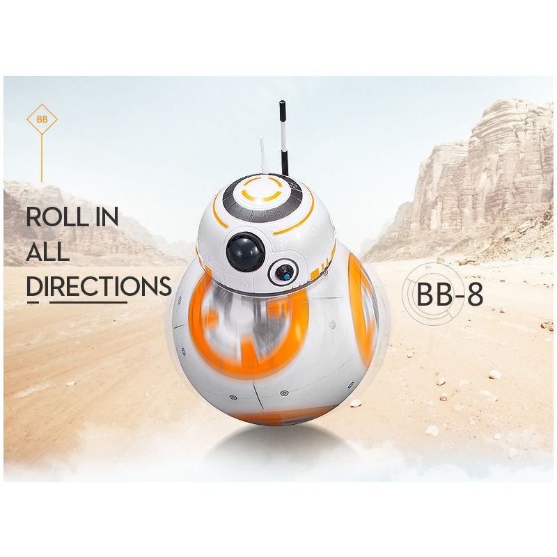 Actualización de 20,5 cm Robot de control remoto BB-8 Ball RC Robot inteligente 2.4G BB8 con figura de acción de sonido BB-8 Juguetes de regalo para niños