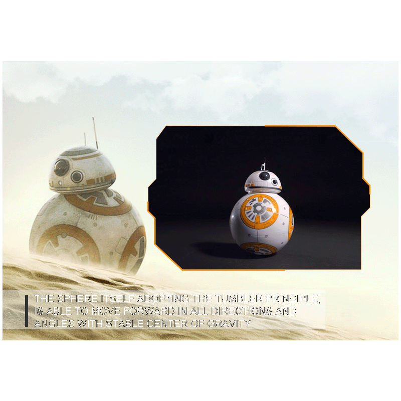 Actualización de 20,5 cm Robot de control remoto BB-8 Ball RC Robot inteligente 2.4G BB8 con figura de acción de sonido BB-8 Juguetes de regalo para niños