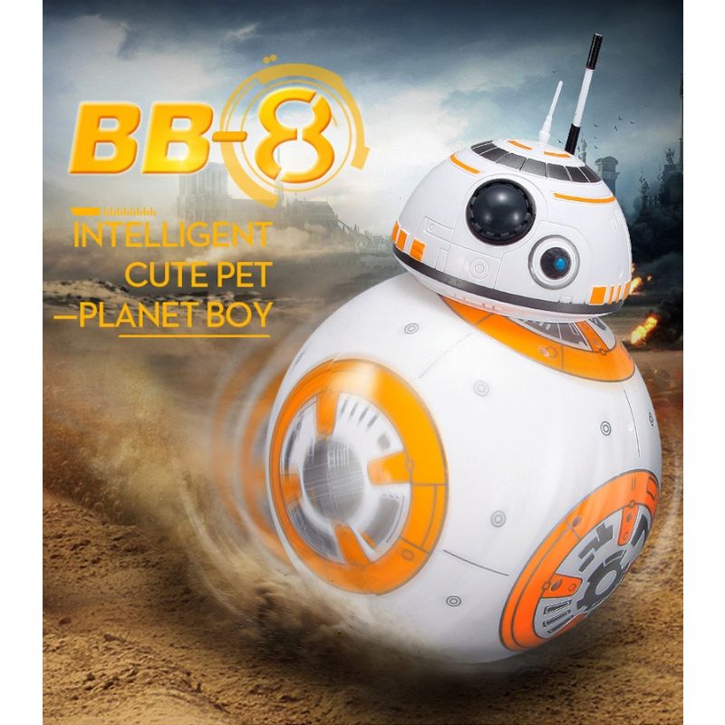 Actualización de 20,5 cm Robot de control remoto BB-8 Ball RC Robot inteligente 2.4G BB8 con figura de acción de sonido BB-8 Juguetes de regalo para niños