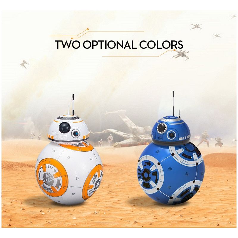 Actualización de 20,5 cm Robot de control remoto BB-8 Ball RC Robot inteligente 2.4G BB8 con figura de acción de sonido BB-8 Juguetes de regalo para niños