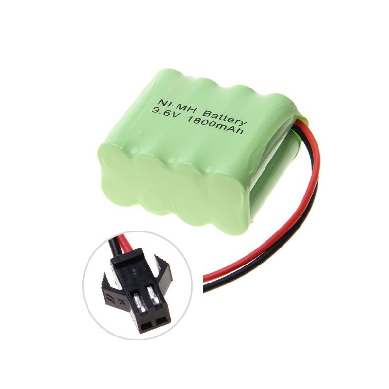 Batería recargable con enchufe SM Ni-MH de 9,6 V AA y 1800 mAh