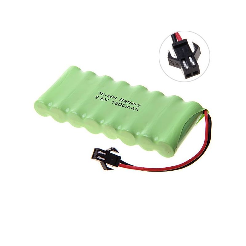 Batería recargable con enchufe SM Ni-MH de 9,6 V AA y 1800 mAh