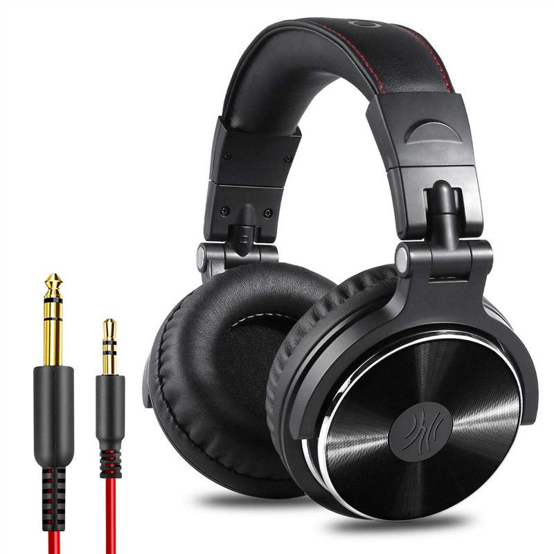 Oneodio Pro-10 Wired Professional Studio Pro DJ Auriculares con micrófono sobre la oreja HiFi Monitor Música Auriculares Auriculares para teléfono PC-Negro