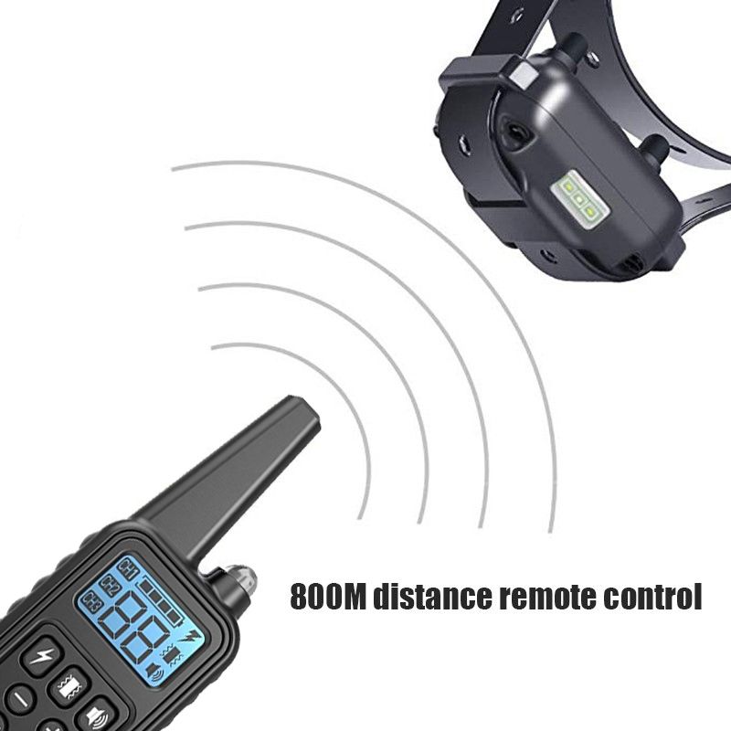 2019 Nuevo 800m Electric Dog Collan Colllar Mascotas Control remoto impermeable recargable con pantalla LCD para todos los collares de tope de corteza