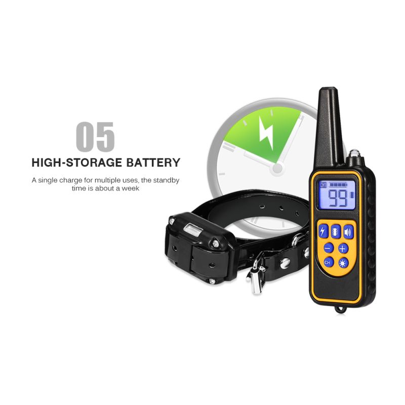 800m Electric Dog Collan Colllar PET control remoto impermeable recargable con pantalla LCD para todos los collares de tope de corteza