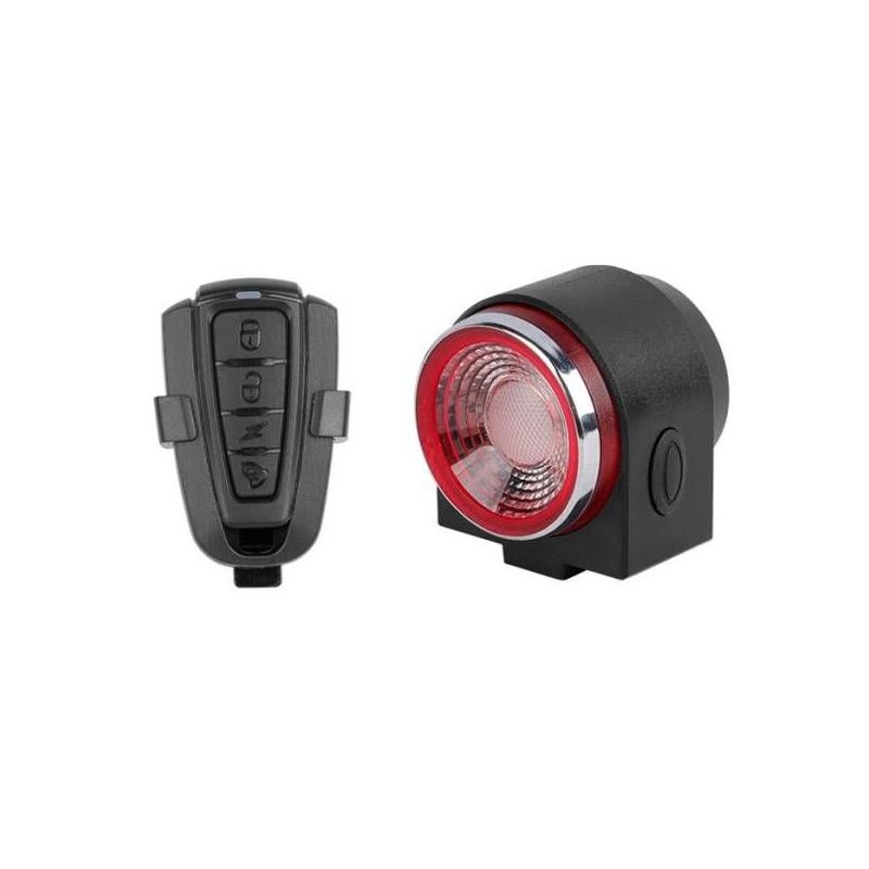 ANTUSI A8 Bicicleta de carretera Bloqueo de alarma antirrobo Freno automático Luz trasera de ciclismo Control remoto Luz trasera de bicicleta MTB Timbre inalámbrico