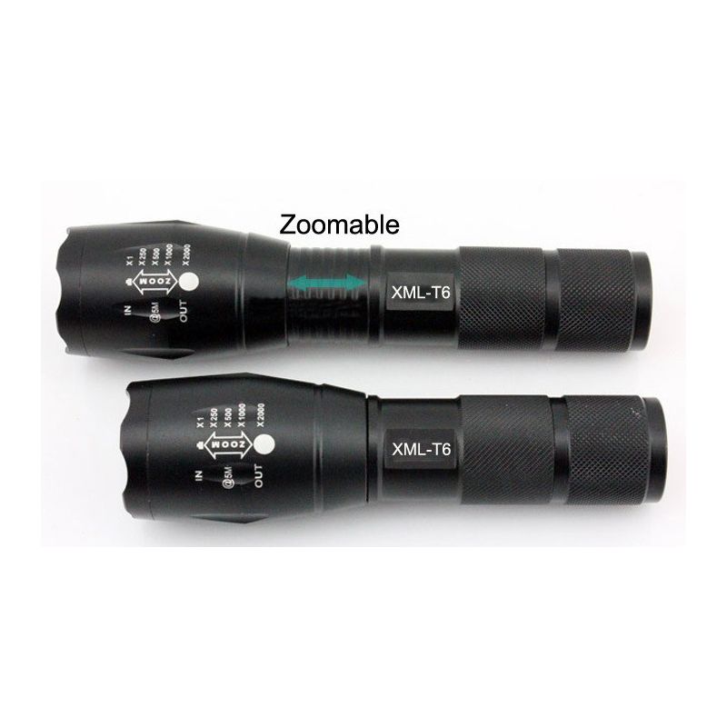 UltraFire A100 Zoomable T6 5 modelos 1800-lumen LED linterna