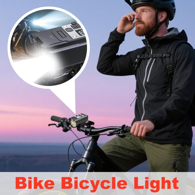 Bicycle Headlight 9 LED Bike Front Light Type-C Rechargeable Bike Lamp Waterproof Cycling light