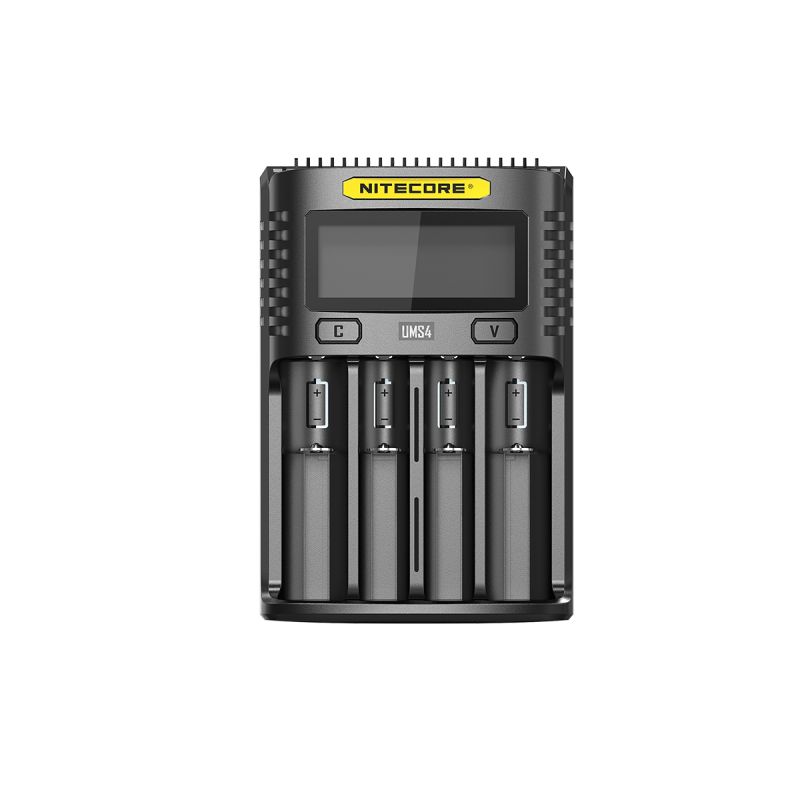 Nitecore UMS4 Intelligent USB Four-Slot Superd Charger para 18650/21700/26650/20700/18350/15340 (RCR123) / 14500/10440 baterías