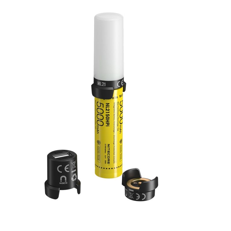 Nitecore 21700 Sistema de batería inteligente ML21 luz magnética MPB21 Banco de potencia magnética NL2150HPI 5000mAh 3.6V 15A batería