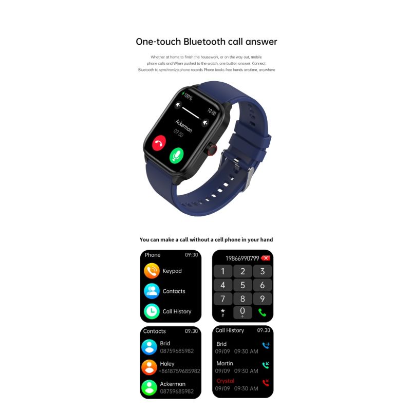 ET540 Glucosa en sangre ECG Temperatura corporal Presión arterial Oxígeno en sangre Frecuencia cardíaca Llamada Bluetooth Smartwatch Fitness Tracker