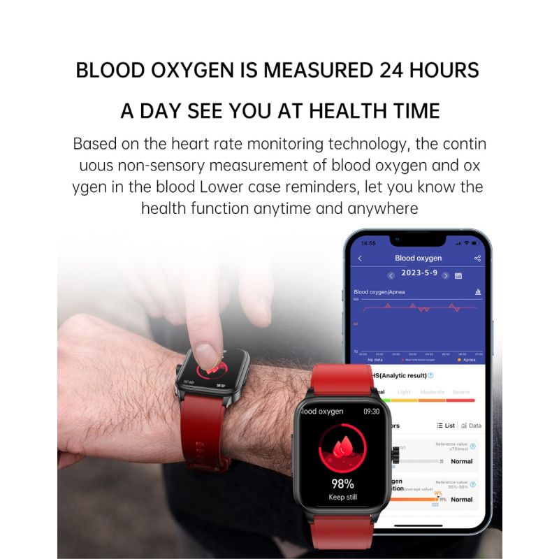 ET540 Glucosa en sangre ECG Temperatura corporal Presión arterial Oxígeno en sangre Frecuencia cardíaca Llamada Bluetooth Smartwatch Fitness Tracker