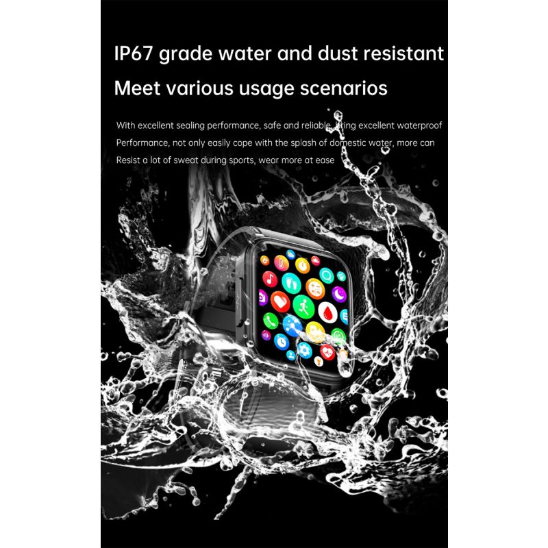 ET540 Glucosa en sangre ECG Temperatura corporal Presión arterial Oxígeno en sangre Frecuencia cardíaca Llamada Bluetooth Smartwatch Fitness Tracker