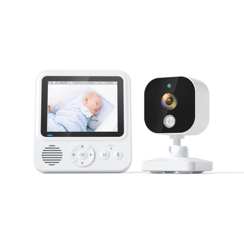 AMB900 Monitor de vídeo para bebé de 2,8 pulgadas 720P con cámara para bebé con Zoom 4X, intercomunicador bidireccional, teléfono para bebé, visión nocturna, pantalla IPS, Monitor para niñera
