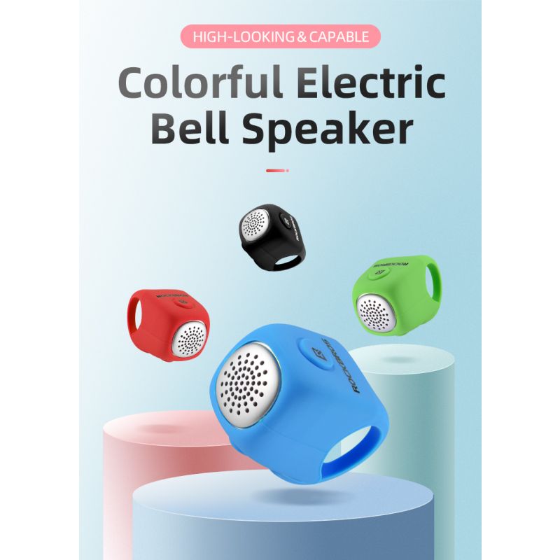 Timbre de ciclismo eléctrico ROCKBROS, bocina de 90 dB, resistente a la lluvia, para manillar de bicicleta MTB, anillo de carcasa de Gel de sílice, timbre para bicicleta, accesorios para bicicleta