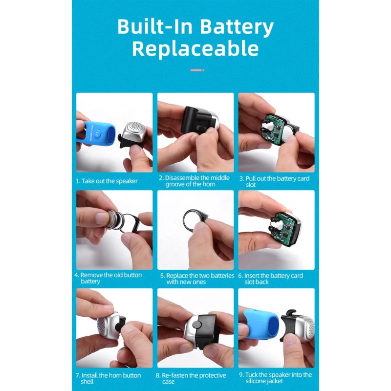 Timbre de ciclismo eléctrico ROCKBROS, bocina de 90 dB, resistente a la lluvia, para manillar de bicicleta MTB, anillo de carcasa de Gel de sílice, timbre para bicicleta, accesorios para bicicleta