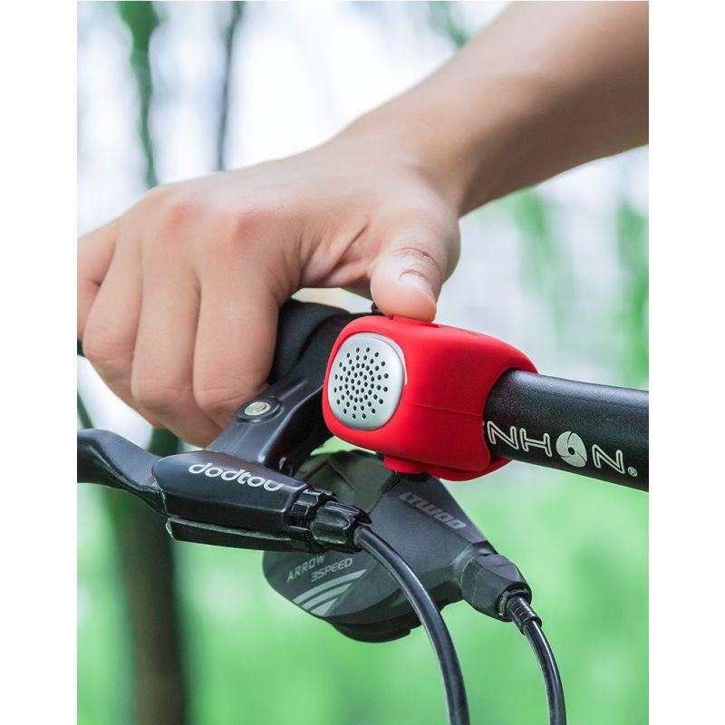 Timbre de ciclismo eléctrico ROCKBROS, bocina de 90 dB, resistente a la lluvia, para manillar de bicicleta MTB, anillo de carcasa de Gel de sílice, timbre para bicicleta, accesorios para bicicleta