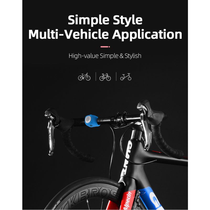 Timbre de ciclismo eléctrico ROCKBROS, bocina de 90 dB, resistente a la lluvia, para manillar de bicicleta MTB, anillo de carcasa de Gel de sílice, timbre para bicicleta, accesorios para bicicleta