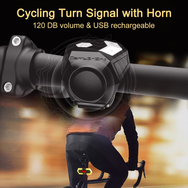 CarryBright CBX4 Luz de señal de giro de bicicleta con bocina Luz trasera delantera de bicicleta impermeable Luz de advertencia de seguridad Control remoto inalámbrico inteligente