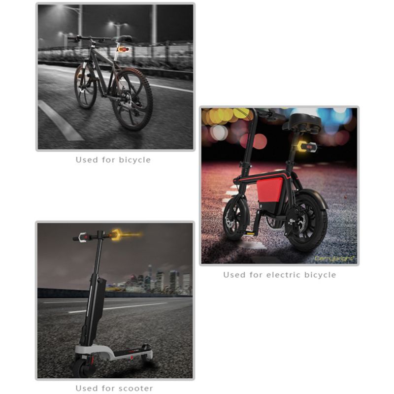 CarryBright CBX4 Luz de señal de giro de bicicleta con bocina Luz trasera delantera de bicicleta impermeable Luz de advertencia de seguridad Control remoto inalámbrico inteligente
