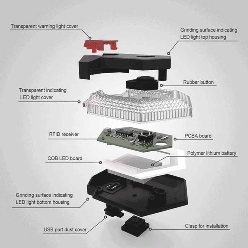 CarryBright CBX4 Luz de señal de giro de bicicleta con bocina Luz trasera delantera de bicicleta impermeable Luz de advertencia de seguridad Control remoto inalámbrico inteligente