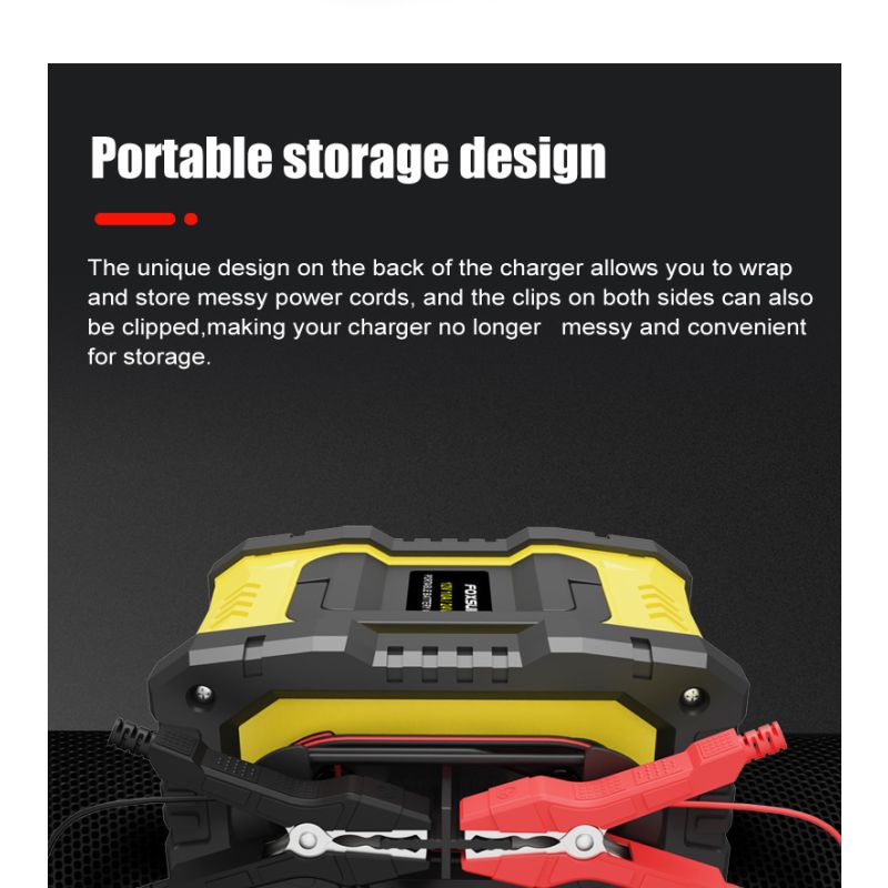 FOXSUR-cargador de batería portátil para coche, 12V/24V, motocicleta, camión, AGM, LiFePO4, baterías de plomo ácido, mantenimiento de reparación automática