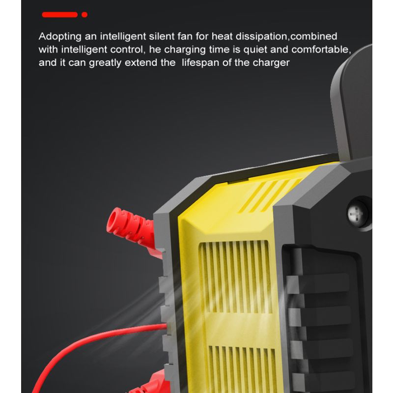 FOXSUR-cargador de batería portátil para coche, 12V/24V, motocicleta, camión, AGM, LiFePO4, baterías de plomo ácido, mantenimiento de reparación automática