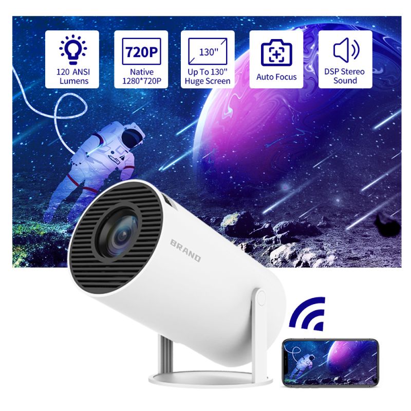 Proyector HY300 Android Wifi proyector portátil inteligente 1280 720P Full HD Oficina Home Theater Video Mini proyector