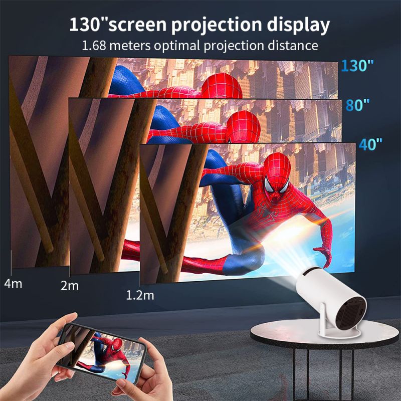 Proyector HY300 Android Wifi proyector portátil inteligente 1280 720P Full HD Oficina Home Theater Video Mini proyector
