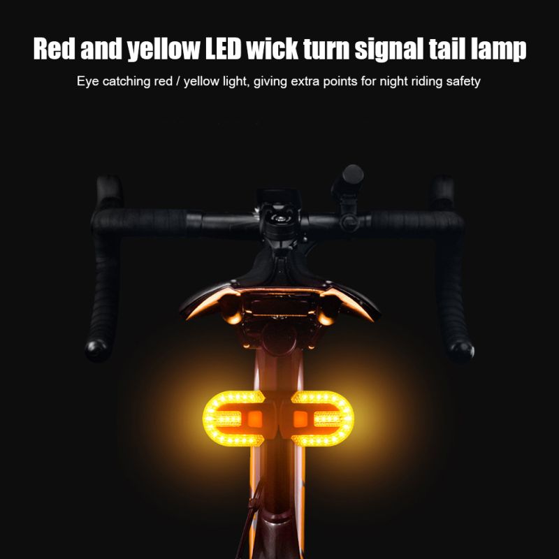 Luz trasera de señal de giro para bicicleta, lámpara LED para bicicleta, luces inalámbricas recargables por USB, luz trasera para bicicleta de montaña, accesorios para bicicleta