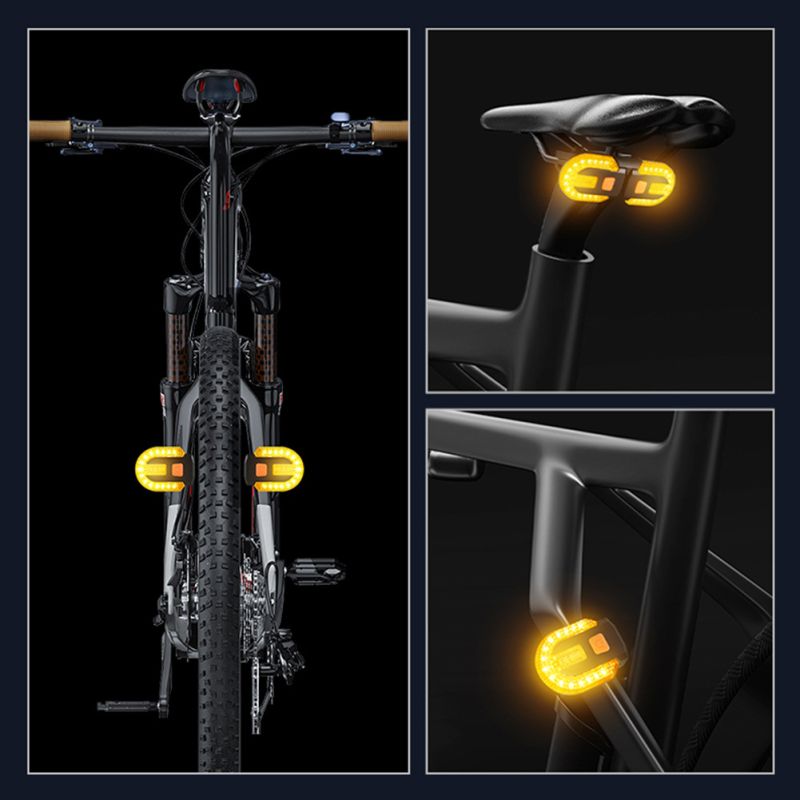 Luz trasera de señal de giro para bicicleta, lámpara LED para bicicleta, luces inalámbricas recargables por USB, luz trasera para bicicleta de montaña, accesorios para bicicleta