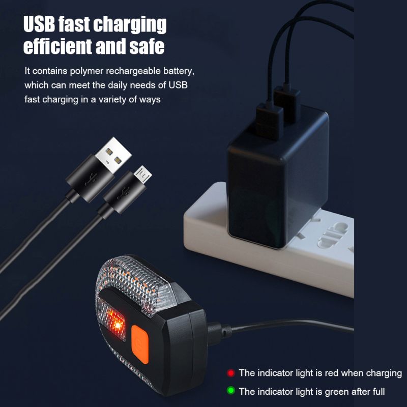 Luz trasera de señal de giro para bicicleta, lámpara LED para bicicleta, luces inalámbricas recargables por USB, luz trasera para bicicleta de montaña, accesorios para bicicleta