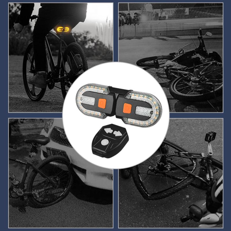Luz trasera de señal de giro para bicicleta, lámpara LED para bicicleta, luces inalámbricas recargables por USB, luz trasera para bicicleta de montaña, accesorios para bicicleta