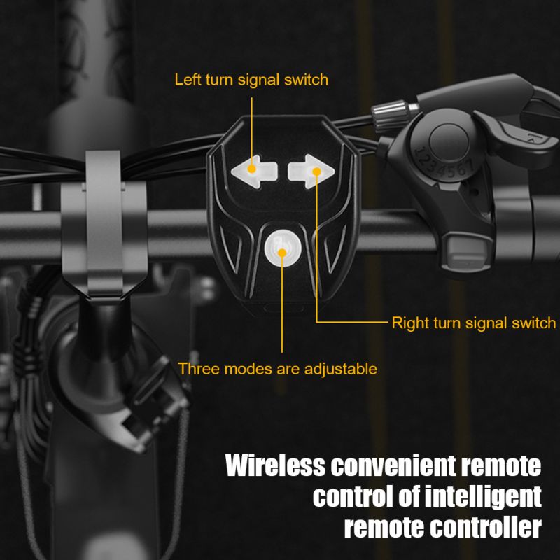 Luz trasera de señal de giro para bicicleta, lámpara LED para bicicleta, luces inalámbricas recargables por USB, luz trasera para bicicleta de montaña, accesorios para bicicleta