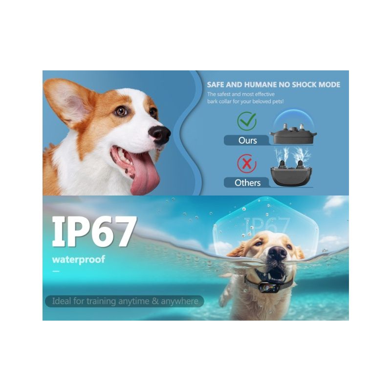 Dispositivo contra ladridos para perros y mascotas, Collar de entrenamiento ultrasónico eléctrico inteligente pequeño para perros, deja de ladrar